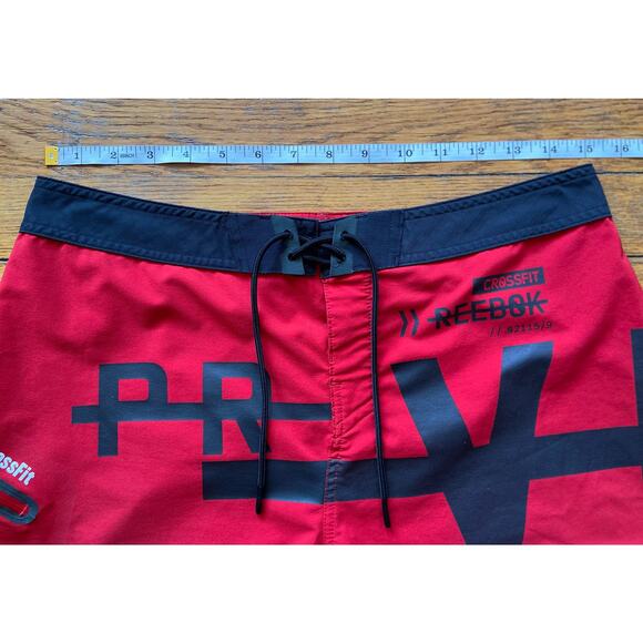 REEBOK Crossfit Red/Black Performance Shorts sz 30 - Picture 7 of 10